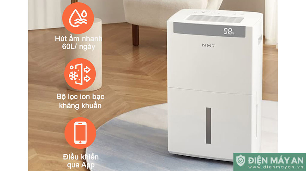 Máy Hút Ẩm Thông Minh Xiaomi New Widetech 60L WDH08E60FPW